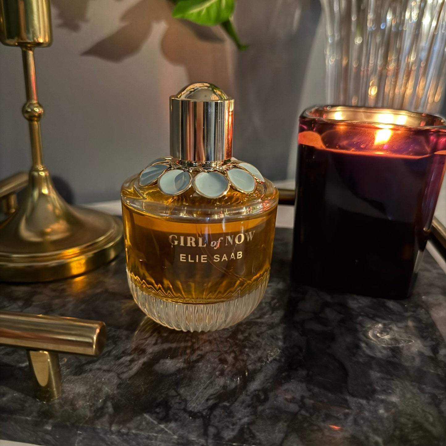 Elie Saab Girl of Now perfume with luxury background – authentic fragrance decant photo