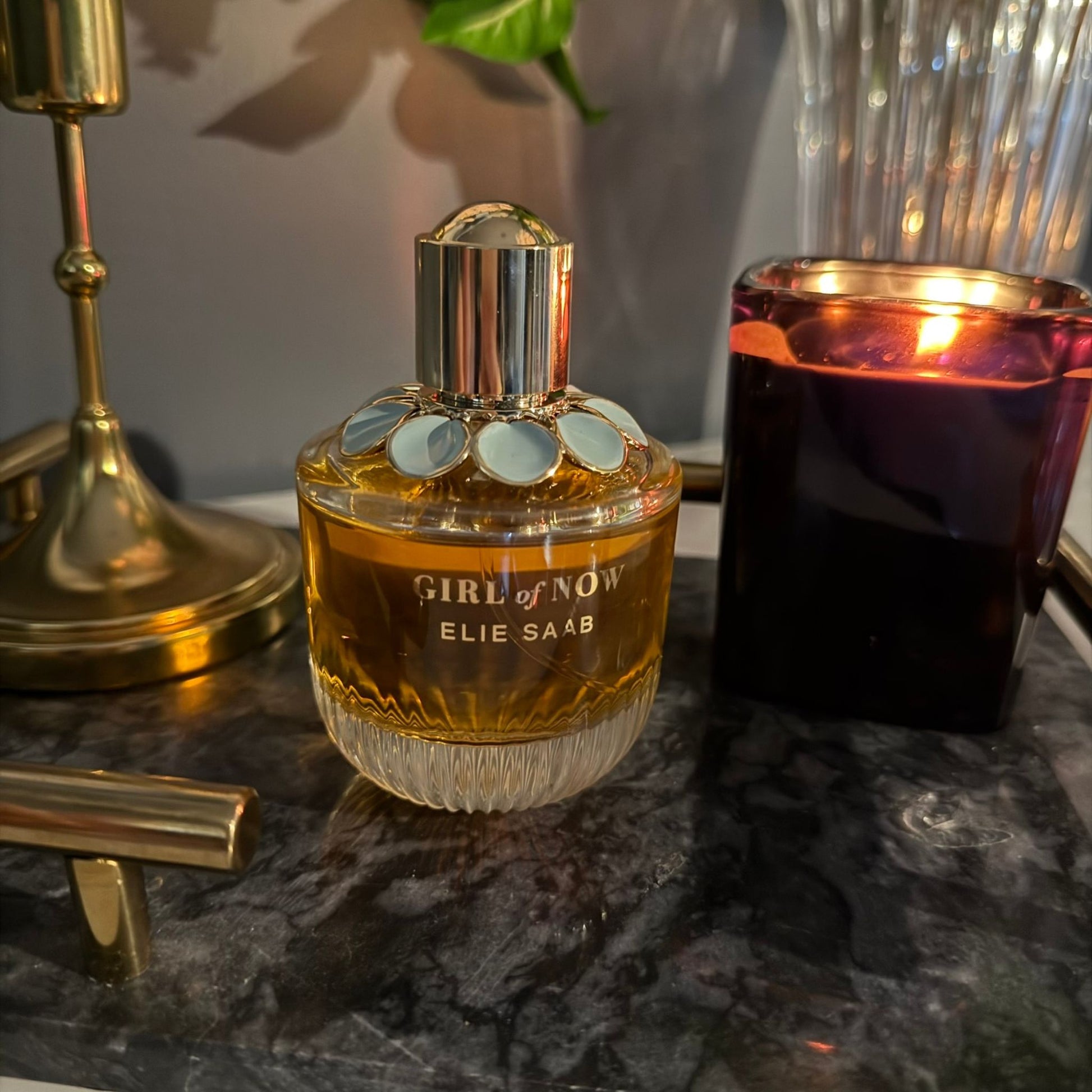 Elie Saab Girl of Now perfume with luxury background – authentic fragrance decant photo