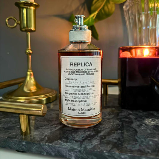 Maison Margiela By the Fireplace authentic perfume decant sample – lifestyle hero image at FragraDiva